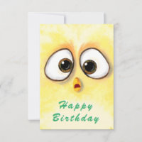 Happy Birthday Kaart Kippen Verrafte grote ogen