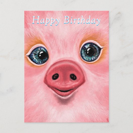 Happy Birthday Kaart - Little Baby Piglet (Voorkant)
