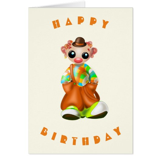 Happy Birthday Kaart Little Clown (Voorkant)