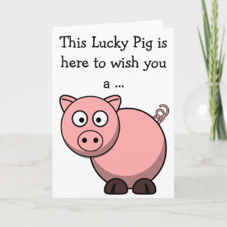 Happy Birthday Kaart: Lucky Pig Kaart