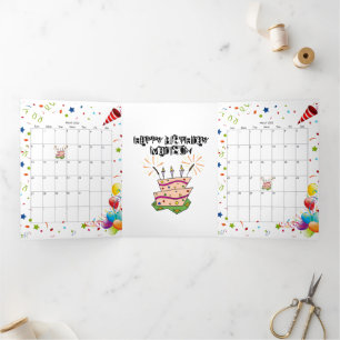 Happy Birthday Kaart maart 2022 Kalender Trifold