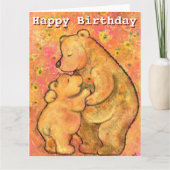 Happy Birthday Kaart Mam en Baby Beer - Hug (Voorkant)