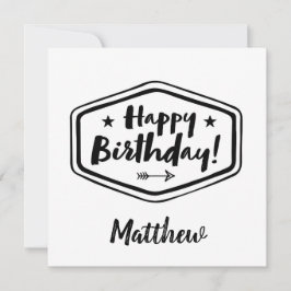 Happy Birthday-kaart - Mannen - Eenvoudig modern Kaart
