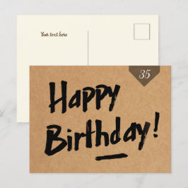 Happy Birthday-kaart - Mannen - Robuust kraftpapie Briefkaart