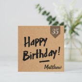 Happy Birthday-kaart - Mannen - Robuust kraftpapie Kaart (Staand voorkant)