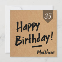 Happy Birthday-kaart - Mannen - Robuust kraftpapie
