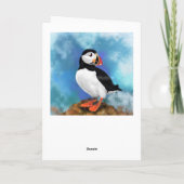 Happy Birthday Kaart met Atlantic Puffin Bird (Achterkant)