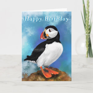 Happy Birthday Kaart met Atlantic Puffin Bird
