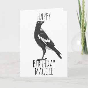 Happy Birthday-kaart met Australische magpie Kaart