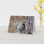 Happy Birthday Kaart met eekhoorn (Gele Bloem)