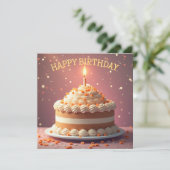 Happy Birthday Kaart met een taart v0.2 (Staand voorkant)
