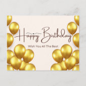 Happy Birthday Kaart met goudballonnen (Voorkant)