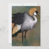 Happy Birthday Kaart met Grey Crowned Crane Bird (Achterkant)