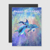 Happy Birthday Kaart met Happy Dolphin Couple (Voorkant / Achterkant)