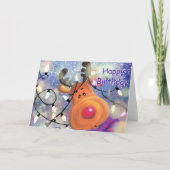 Happy Birthday Kaart met Happy Reindeer - Funny (Voorkant)