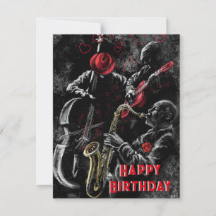 Happy Birthday Kaart met Jazz Band