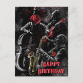 Happy Birthday-kaart met Jazz-muziek - Schilderen Briefkaart (Voorkant)