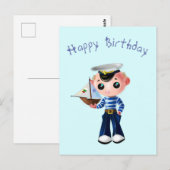 Happy Birthday-kaart met Little Sailor Boy Briefkaart (Voorkant / Achterkant)