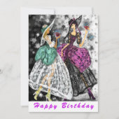 Happy Birthday Kaart met Mode Dames (Voorkant)
