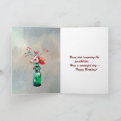 Happy Birthday Kaart met mooie bloemen (Binnen)