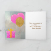 Happy Birthday Kaart met mooie bloemen (Binnen)