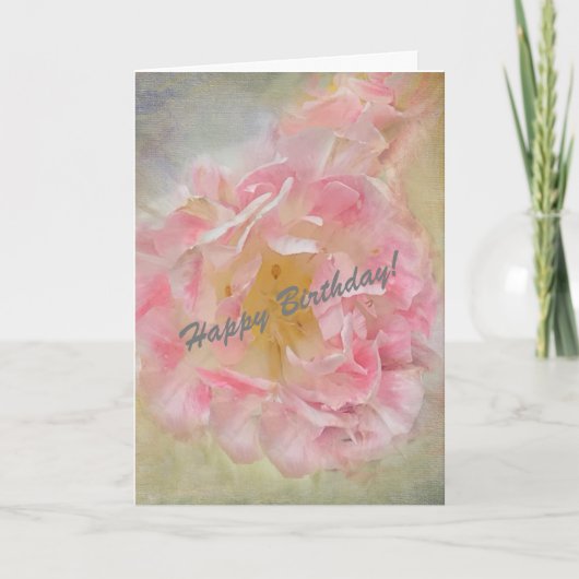 Happy Birthday Kaart met mooie bloemen (P) (Voorkant)