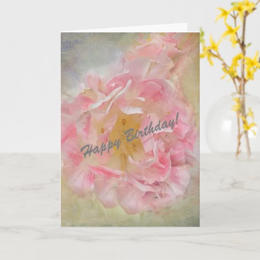 Happy Birthday Kaart met mooie bloemen (P) (Gele Bloem)