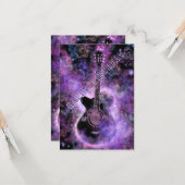 Happy Birthday Kaart met Musical Guitar Design (Voorkant / Achterkant in situ)