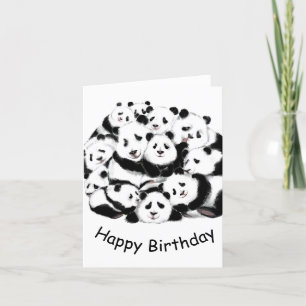 Happy Birthday Kaart met Panda's - Funny