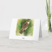 Happy Birthday Kaart met Schattigee Sparrow (Achterkant)