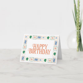 Happy Birthday Kaart met Seashell Border Coastal