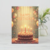 Happy Birthday Kaart met taart v0.2 (Staand voorkant)