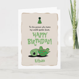 Happy Birthday Kaart met Upside Down Turtle