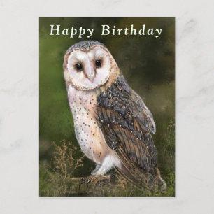 Happy Birthday Kaart met Westerne Barn Owl