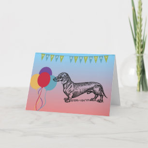 Happy Birthday Kaart met Wiener Dog