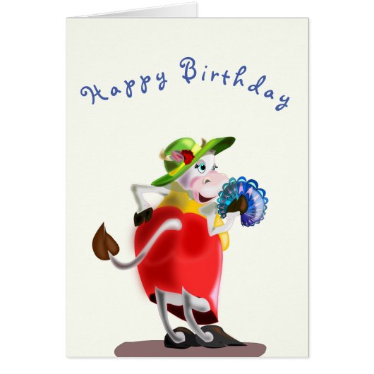Happy Birthday Kaart Modern Koe Fun (Voorkant)