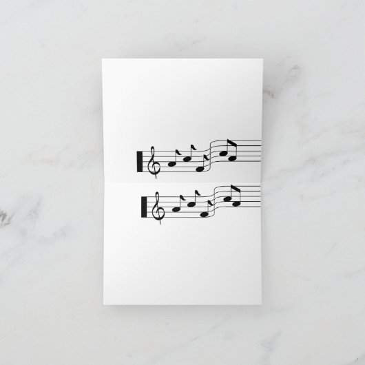 Happy Birthday Kaart Music Note Score Wit (Binnen)