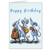Happy Birthday Kaart Musical Mouse Band (Voorkant)