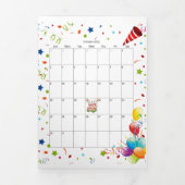 Happy Birthday Kaart Oktober 2022 Kalender Trifold (Cover)