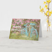 Happy Birthday Kaart Old Bicycle (Gele Bloem)