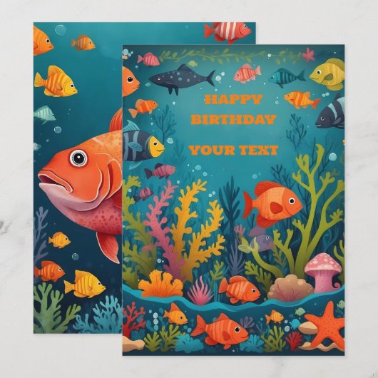 Happy Birthday Kaart - Personaliseer BD Kaart (Voorkant / Achterkant)