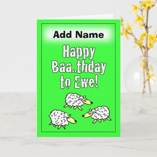 Happy Birthday Kaart - Personaliseer Front & Insid (Gele Bloem)