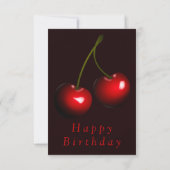 Happy Birthday Kaart Red Cherry - Jouw tekst naam (Achterkant)