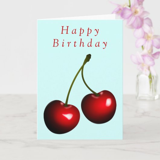 Happy Birthday Kaart Red Cherry Sweet (Orchidee)