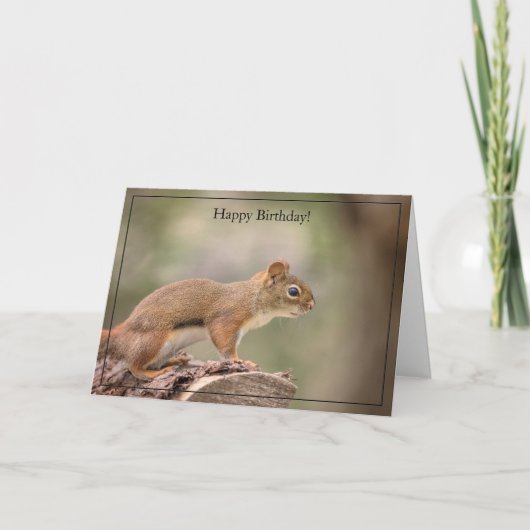 Happy Birthday Kaart Red Squirrel (Voorkant)