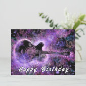 Happy Birthday-kaart Romantic Guitar Music (Staand voorkant)