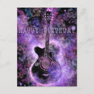 Happy Birthday-kaart Romantic Guitar Music Briefkaart