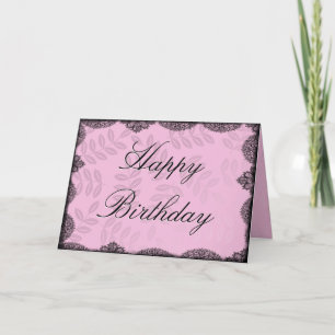 Happy Birthday Kaart - Roze  Kant