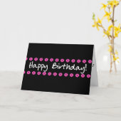 Happy Birthday Kaart Roze Mini Daisies (Gele Bloem)
