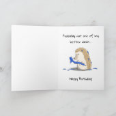 Happy Birthday Kaart - Schattigee egel ballonkunst (Binnen)